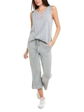 CAbi Gray Sleeveless Knit Jumpsuit with Drawstring Waist